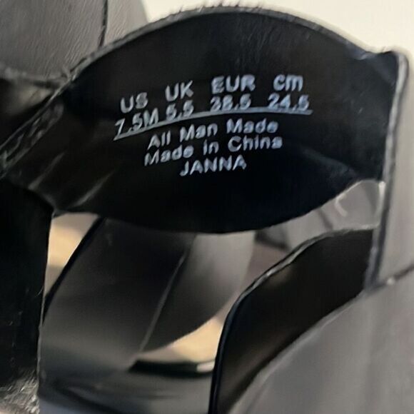 Nickels Janna Black Man Made‎ Side Buckle Strappy Heels Sandal Size 7.5 - Picture 9 of 14